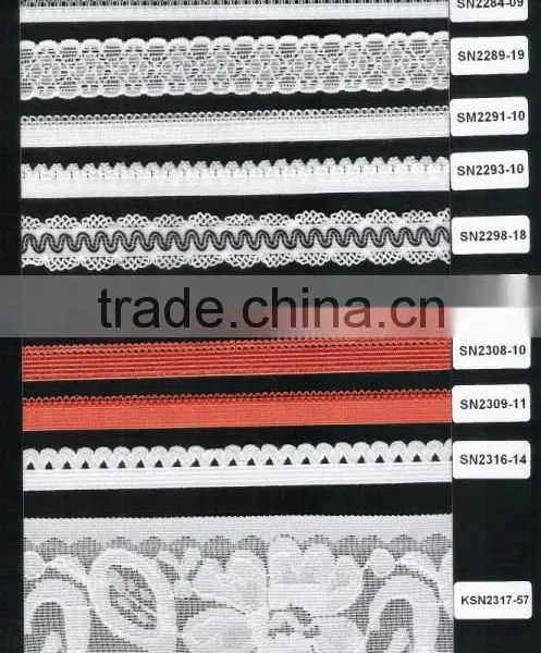 elastic webbing and lace&nylon lace