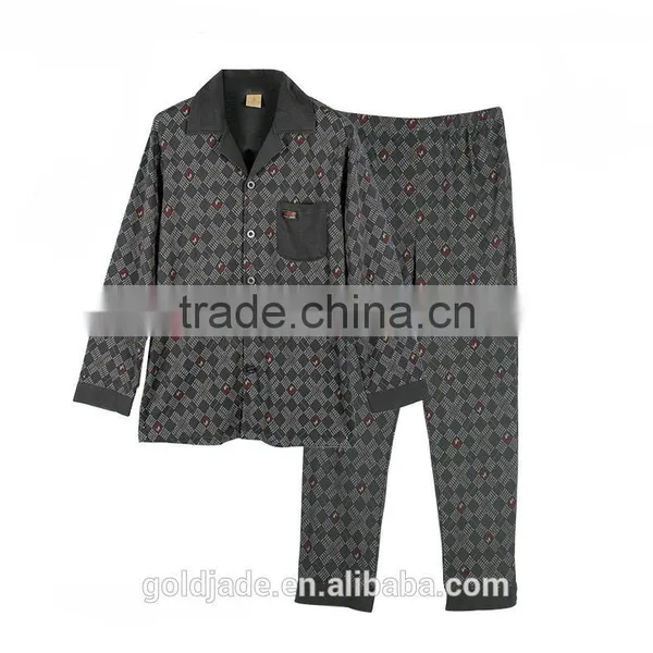 100% Cotton Kintted Fabric Men Sleepwear Sets Man Nightclothes Homewear Pajama Sleepwear photo-3