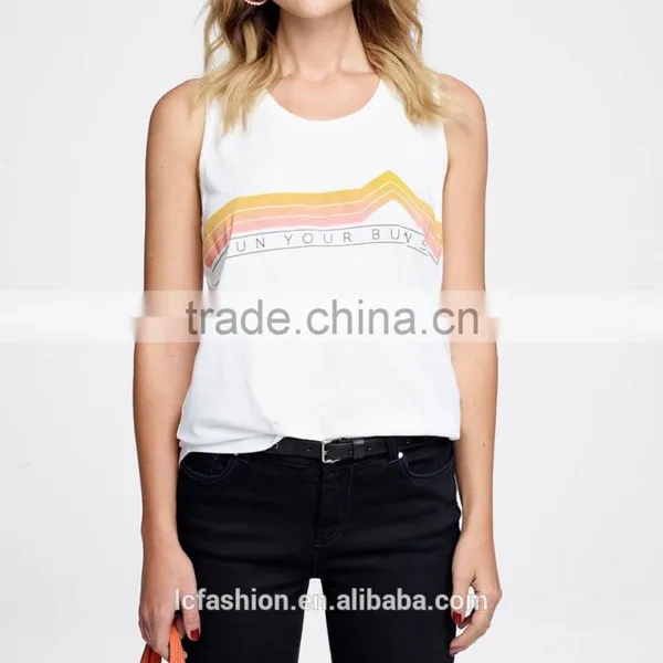 Tank Top Women Round Collar Sleeveless White Crop Top photo-3