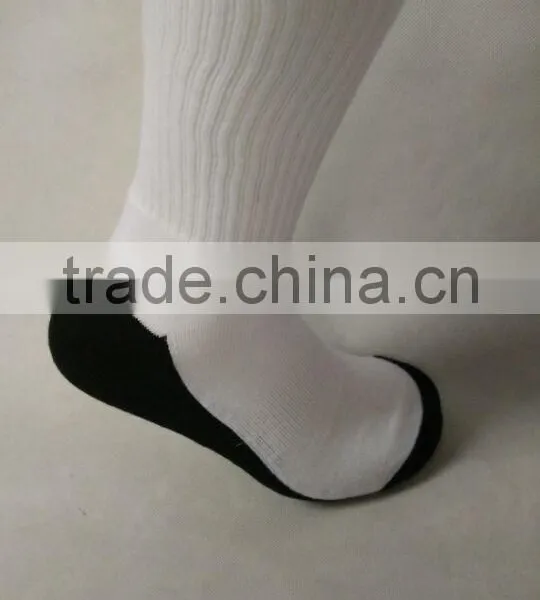 White Blank Polyester Socks With Black Bottom for Sublimation photo-2