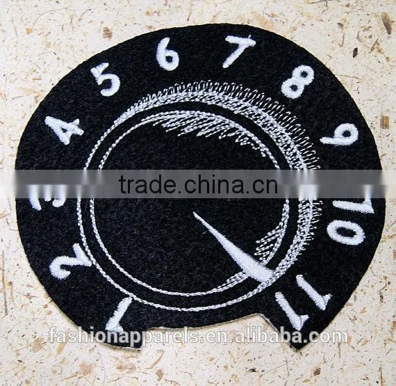 Custom High Quality Embroidered Personality Clock Patch for Clothes Embroidery Patch Made in China Choose Size/color photo-3