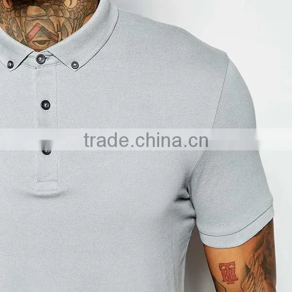 Custom Logo t Shirt Pique Polo t Shirt With Button Down Collar PS0112A photo-3