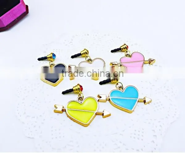 OEM Fashion 2d/3d Heart Cell Phone Earphone Anti Dust Plug for Iphone/Samsung/htc/ipad photo-3