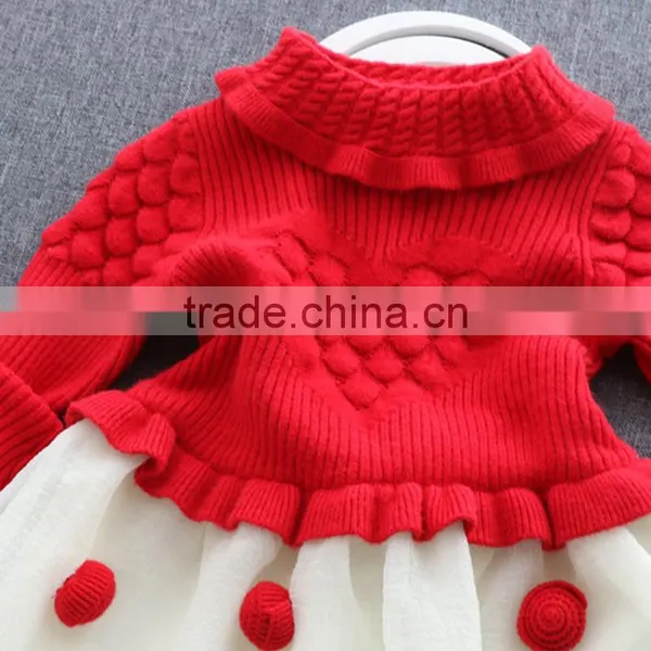Christmas Dresses Children Red Sweaters Skirts for Kids XMAS BABY RED SWEATERS DRESSES CUTE DRESSES GOOD QUALITY photo-4
