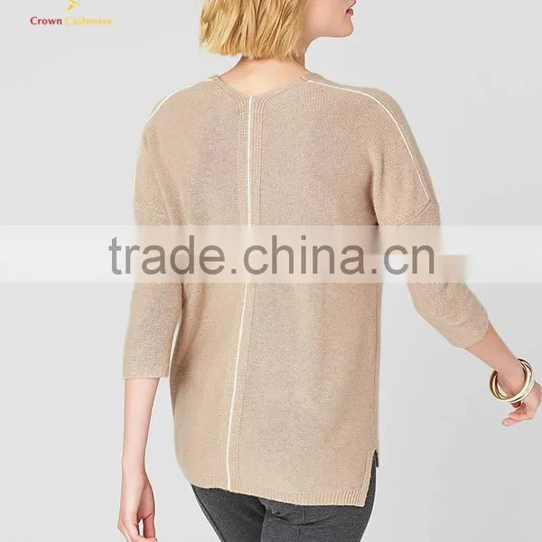 Custom Design Cashmere Ladies Sweaters Online Women Knitwear photo-2