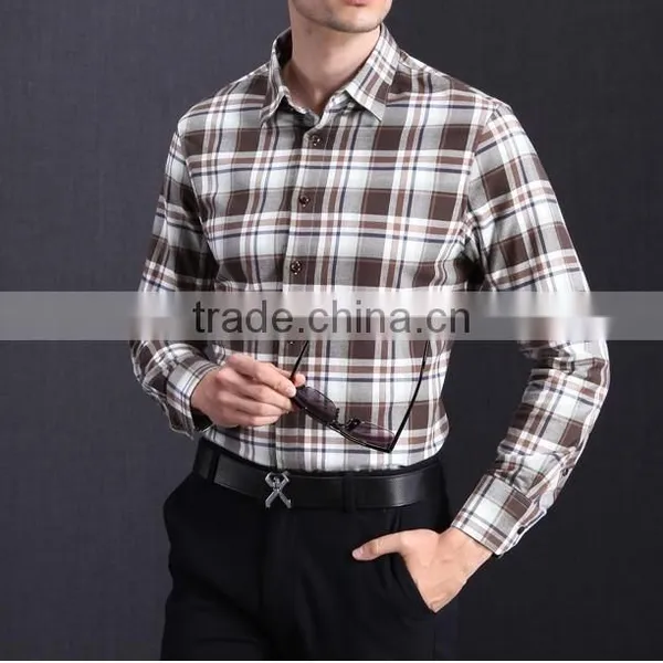 Wholesale Cotton Long Sleeve Plaid Casual Men Shirts Men Clothes photo-3