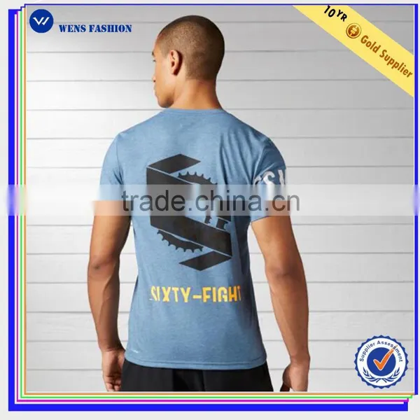 Cotton Polyester Bodybuilding Printing Men's Custom t Shirt Gym Wear photo-2