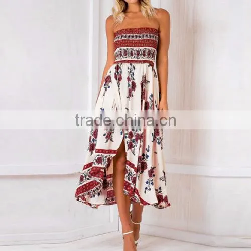 Women Sexy Dress Front Slit One-piece Dress