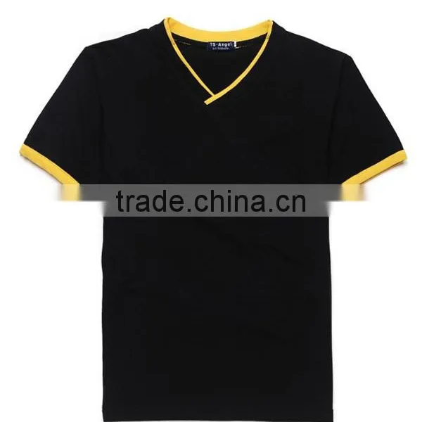 Mens Slim Fit V Shaped Neck T-Shirts Blank Tee Shirt photo-3