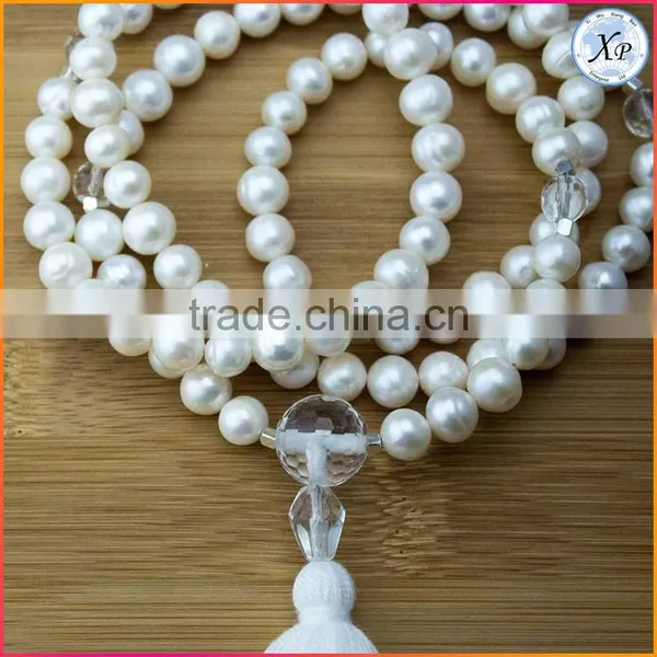 XP-PN-1486 Wholesale Freshwater Pearl Mala Beads Long Tassel Necklace photo-2