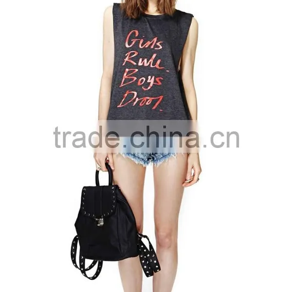 Summer Custom Printed O Ncek New Design Vest Shirt Ladies Fashion Tank Top photo-5