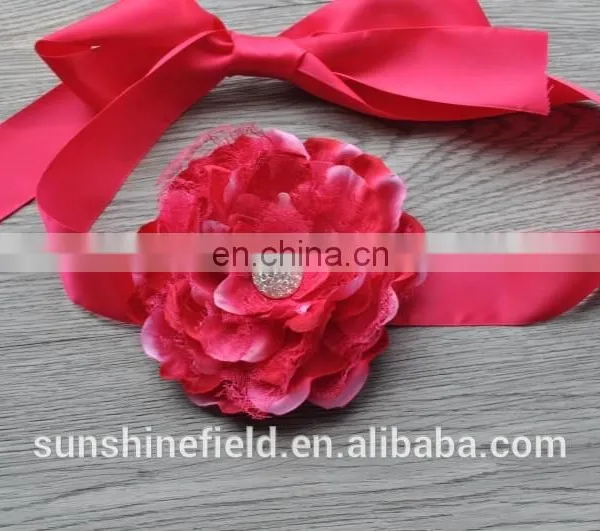 Laced Peony Flower Sash Belt For Kids photo-6