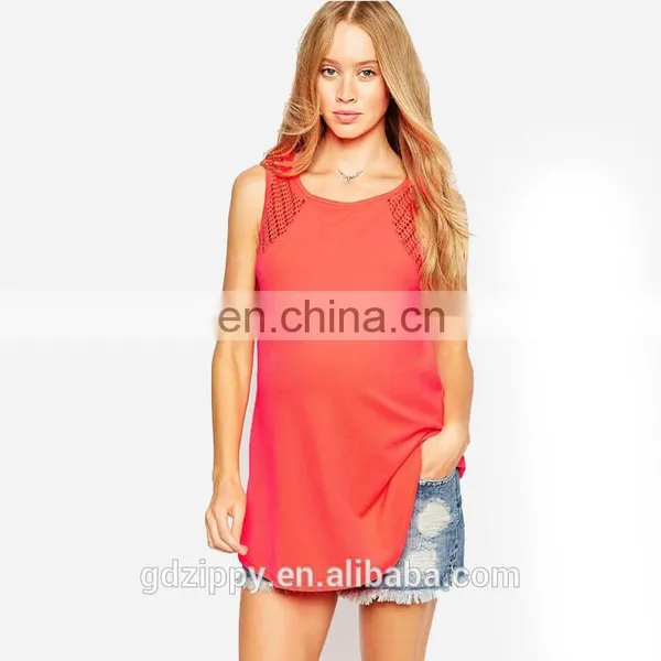 New Arrival Laser Detail Tank Women Fancy Maternity Blouse photo-2