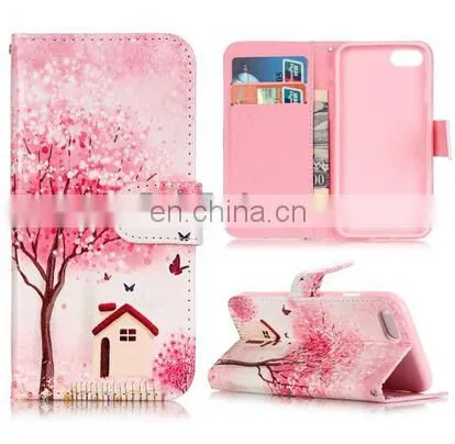 Tree and House Design pu Wallet Stand Case With Card Slot for Iphone 7 Plus photo-2