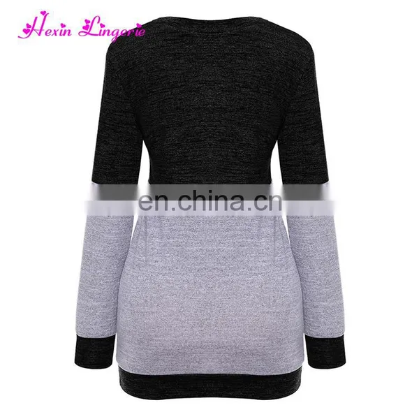 New Style Women Black Slimming Shirt Knitted Latest Design Winter Sweater photo-4