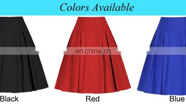Grace Karin Women's High Stretchy Vintage Retro Blue A-Line Short Skirt CL010451-3 photo-5