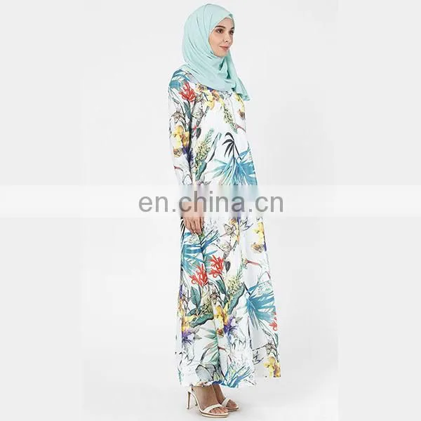 Custom Fashion Floral Dress Long Sleeve Muslim Jubah New Model Abaya in Dubai photo-3
