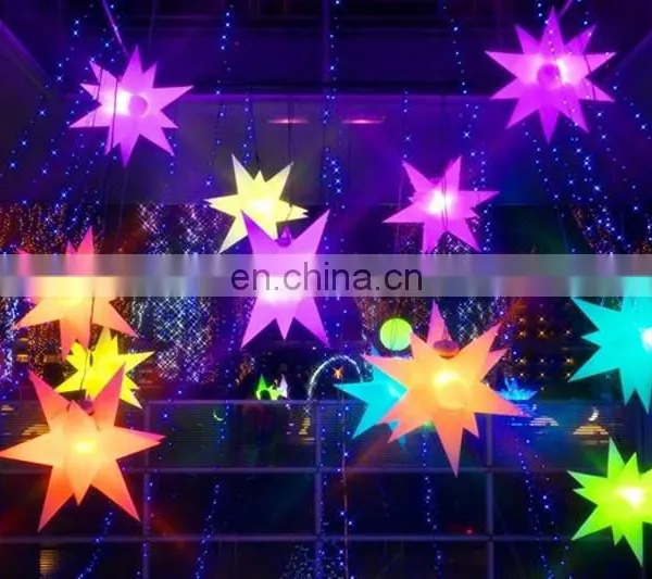 Luxurious Night Club Decoration Advertising Hanging Props RGB Color LED Light Inflatable Star photo-4