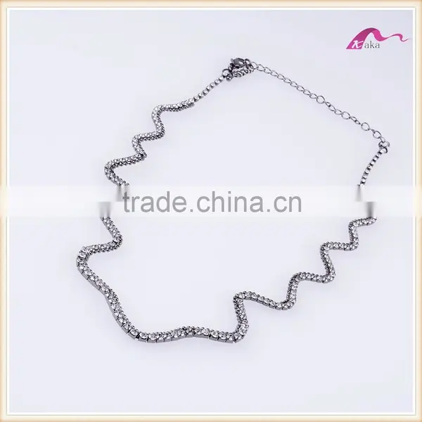 Fashion Gold Crystal Long Chain Imitation Necklace Designs For Women photo-3