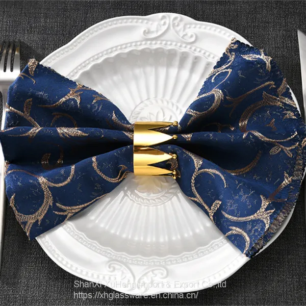 Shiny Gold And Silver Colored Napkin Ring With Crown Shaped photo-4