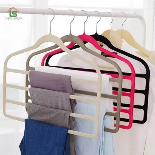 Laundry Velvet Pants Trousers Slacks Hangers 4 Layer Scarf Flocked Hanger Pants Hanger Space Saving