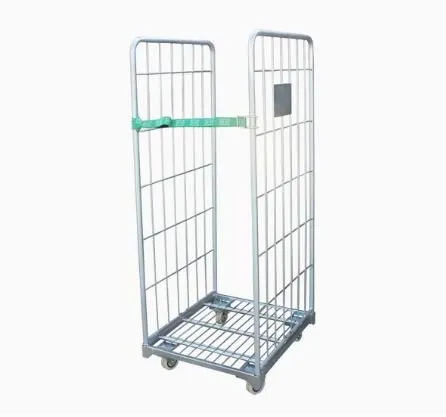 Warehouse Galvanized Wire Roller Cart Wholesale, Cage Trolley Milk Trolley photo-5