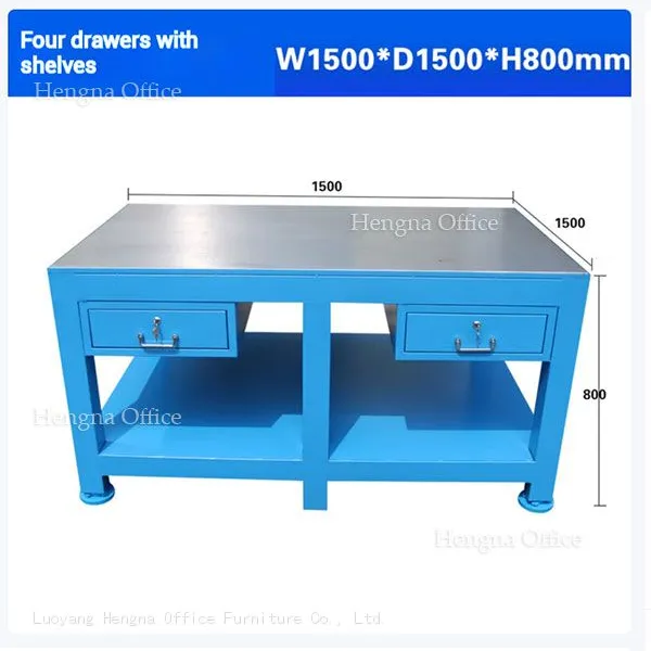 China Factory Direct Multi-functional Workshop Table | Heavy Duty Steel Tool Bench With Lower Shelf | Modular Industrial Workstation - Model: HN-WB05 photo-5