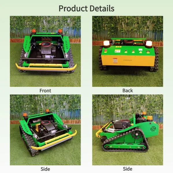 Remote Operated Industrial Grade 4-Stroke Single Cylinder Gasoline Cordless Self Propelled Steel Chassis Grass Trimming Machine photo-3