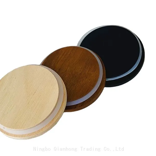 Factory Direct Wood Lid for Candle Jar Wooden Lid With Rubber Ring Keeps the Candle Fresh and Free From Dust photo-4