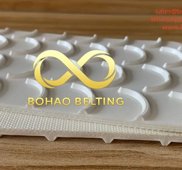 White Crescent Pattern PVC Conveyor Belt Manufacturer