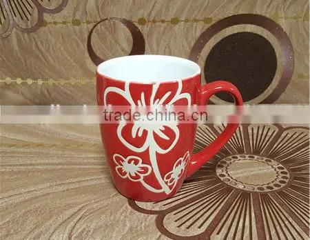 Fancy Red Flower Glazed Ceramic Microwavable Cups and Mugs photo-2