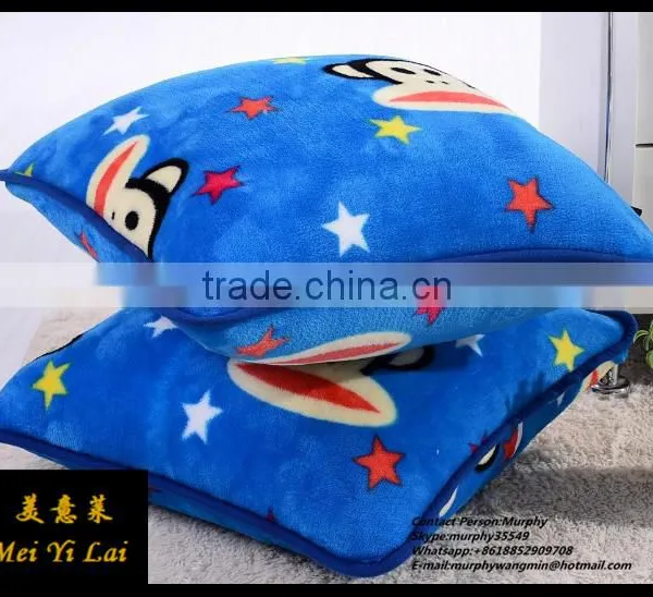 Cozy Polyester Cute Printed Flannel Fleece Pillowcase for Home Use