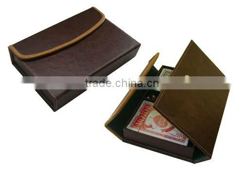 Leather card case for poker card