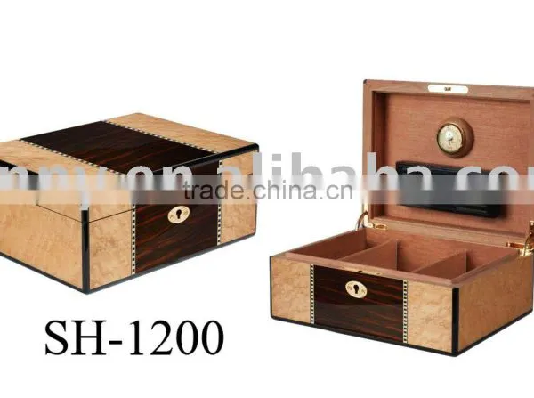 Luxury Wooden Cigar Box and Cigar Humidor