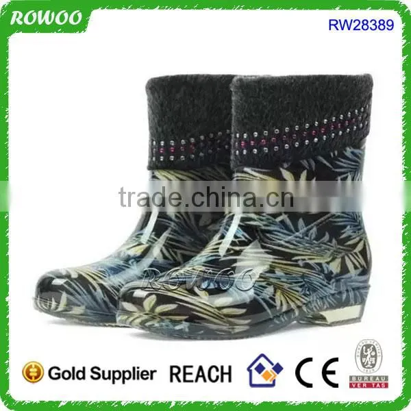 Rain Boots With Collar, Long Rubber Boots, Rain Boots With Fur Lining photo-3