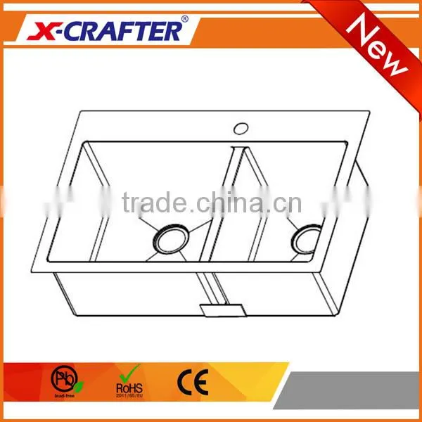 Multiple Thickness Double Bowl R10/R0 Kitchen Overmount Sink photo-3