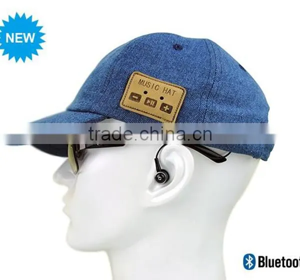 2015 Bluetooth Music Hat Cap With Stereo Earphone Wireless Bluetooth Baseball Hat Headset Speaker With Mic Hands-free
