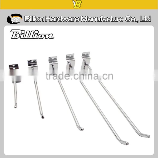 Single Prong Display Hook Chrome Supermarket Hanging Slatwall Metal Hooks photo-3
