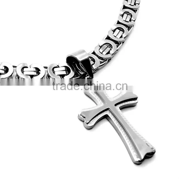Custom Cheap Cross Pendant Necklace Jewelry Set Discount Stainless Steel Jewelry photo-3