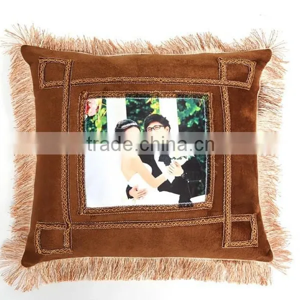 Square Shape Sublimation Pillow With Tassels photo-2