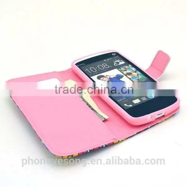 PU Printed Back Cell Phone Case For HTC DESIRE 500 photo-3