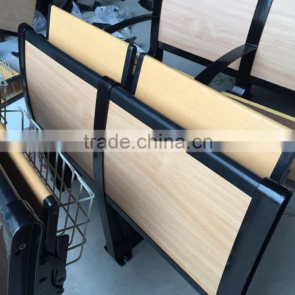 Cheap Attached Folding College School Student Desk and Chair HXFD002 photo-2
