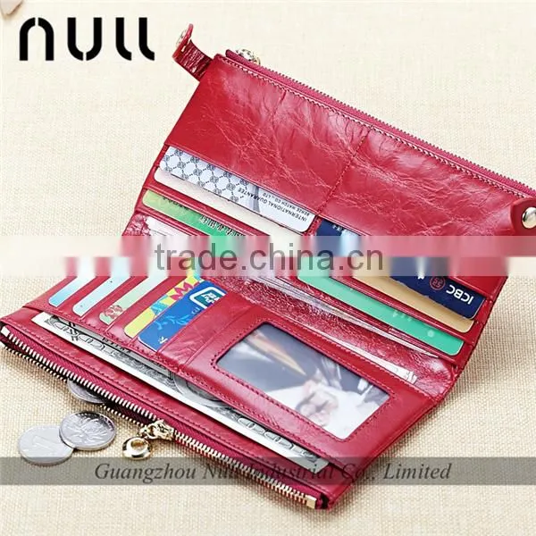 Professional Supplier Double Zipper Cheap Leather Purse for Lady photo-4