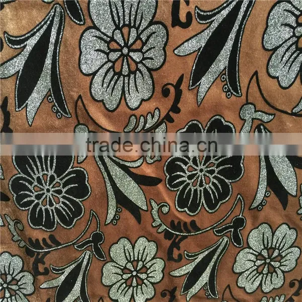 China Upholstery Home Textile Flock With Metallic on Velour Velvet