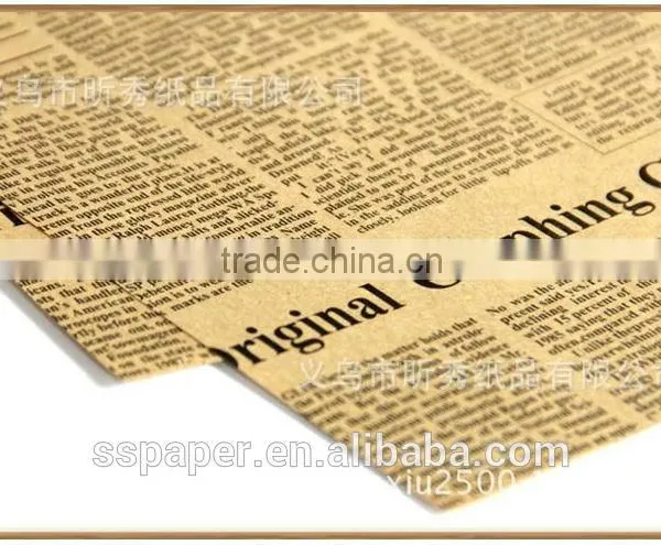 52X75cm Bestselling Wholesale Vintage Black Newspaper Paper Black Kraft Paper Quality Choice photo-4