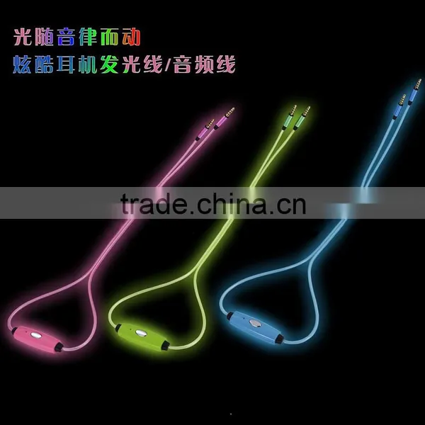 EL Glow 3.5mm Audio Cable Male to Male Glow 3.5mm Audio Cable for Wireless Headphone photo-2