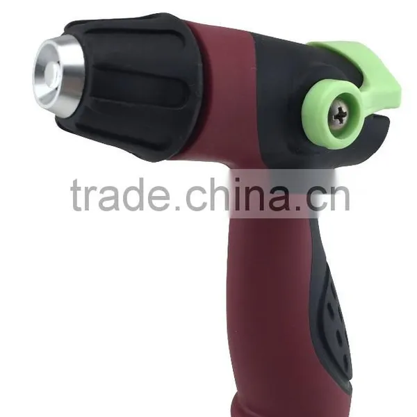 8 Patterns Thumb Control Metal Hose Nozzle With Zinc Threaded End photo-2