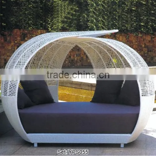 00 Rattan Outdoor Furniture Graceful Sunbed Furniture Canopy Garden Sofa Bed YPS055 photo-3