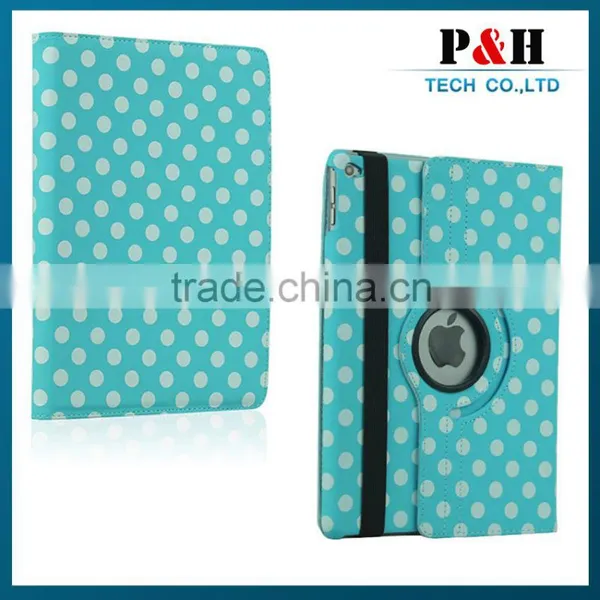 For Ipad Leather Case, Polka Dot 360 Rotating PU Leather Case For Apple IPad 6 & Air 2 photo-4