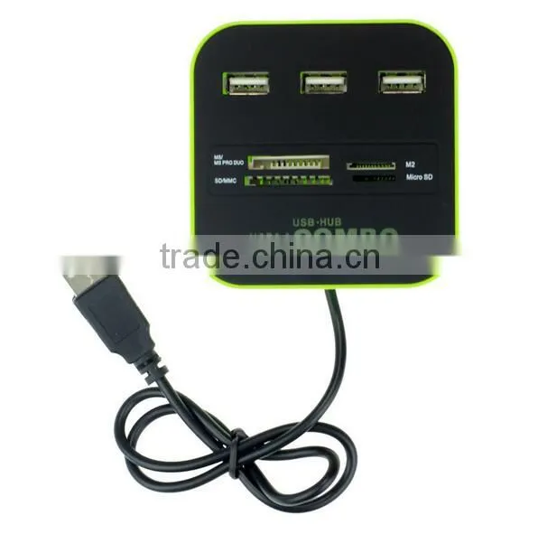 All In One COMBO 3 Port 2.0 HUB USB Card Reader for SD/MMC/M2/MS/MP photo-3